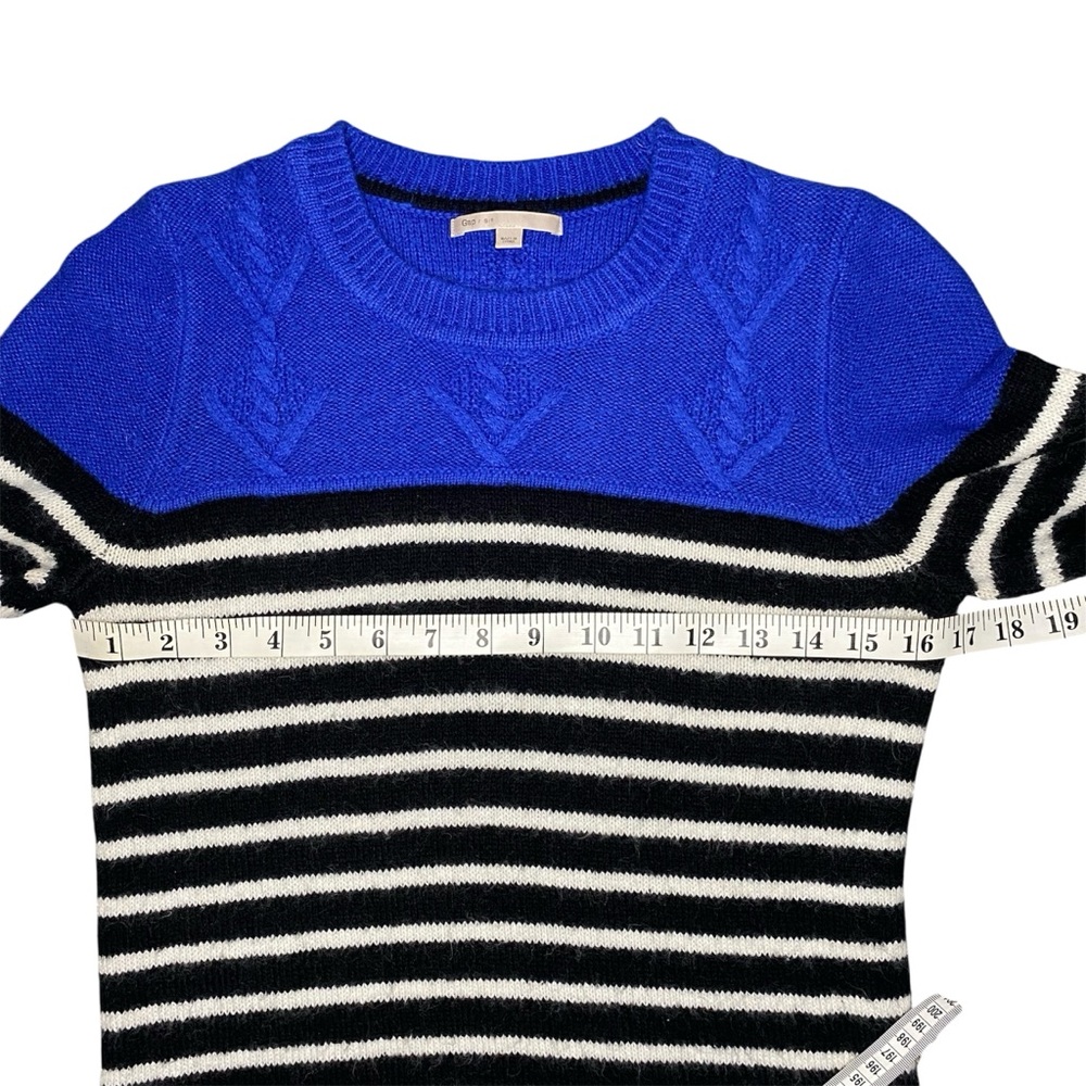 GAP Cableknit Colourblock Sweater in Blue and Black and White Stripes - Picture 5 of 6